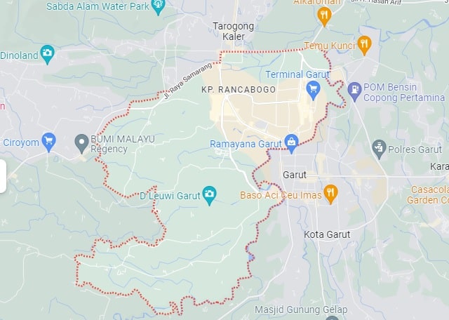 Peta Kecamatan Tarogong Kidul dari google maps