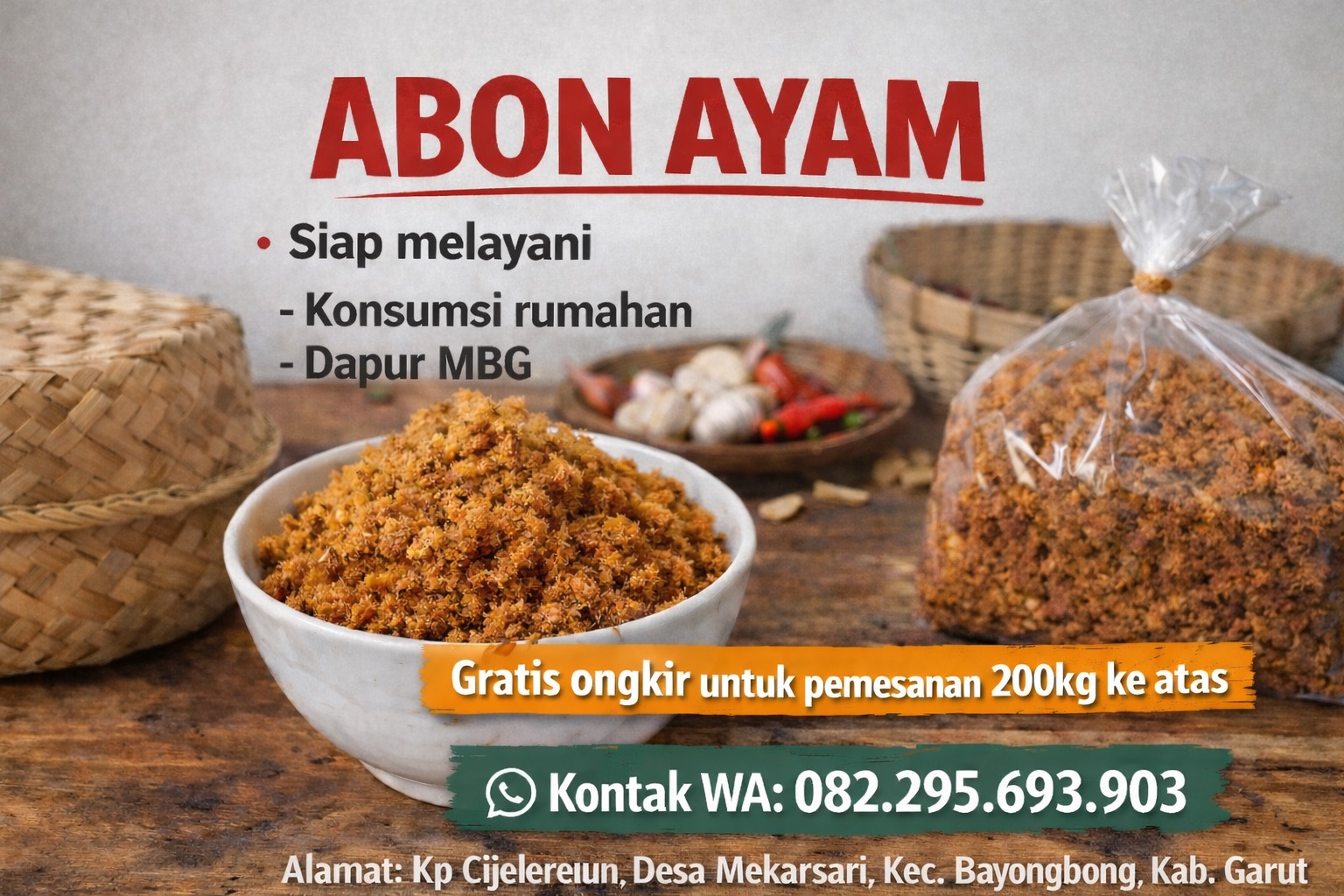 abon ayam produksi UMKM Garut